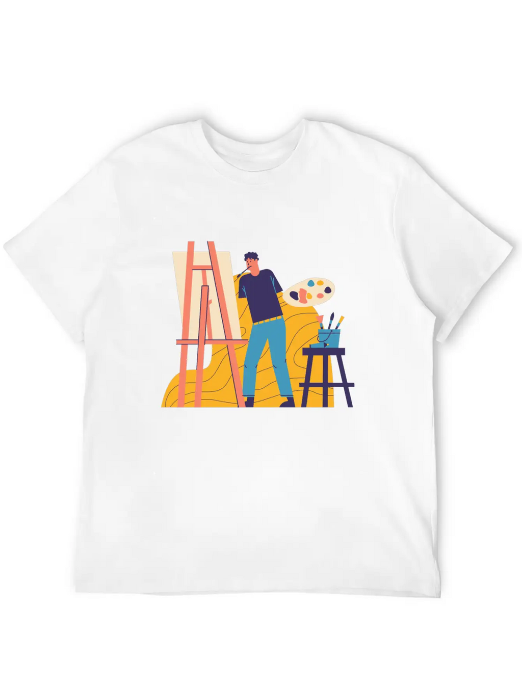 Painting Unisex Short Sleeve Soft Cotton T-Shirt – Casual Everyday Wear