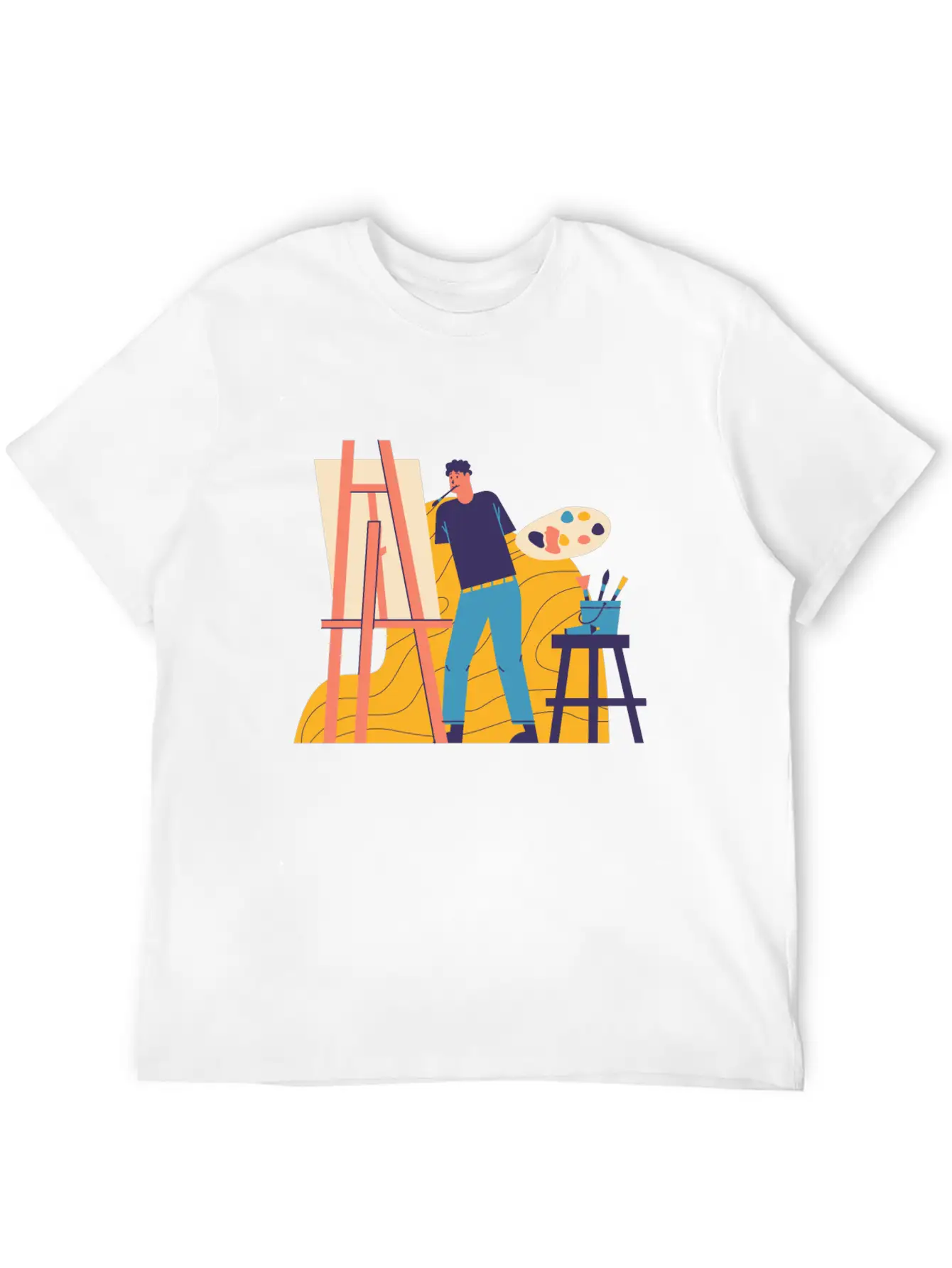 Painting Unisex Short Sleeve Soft Cotton T-Shirt – Casual Everyday Wear