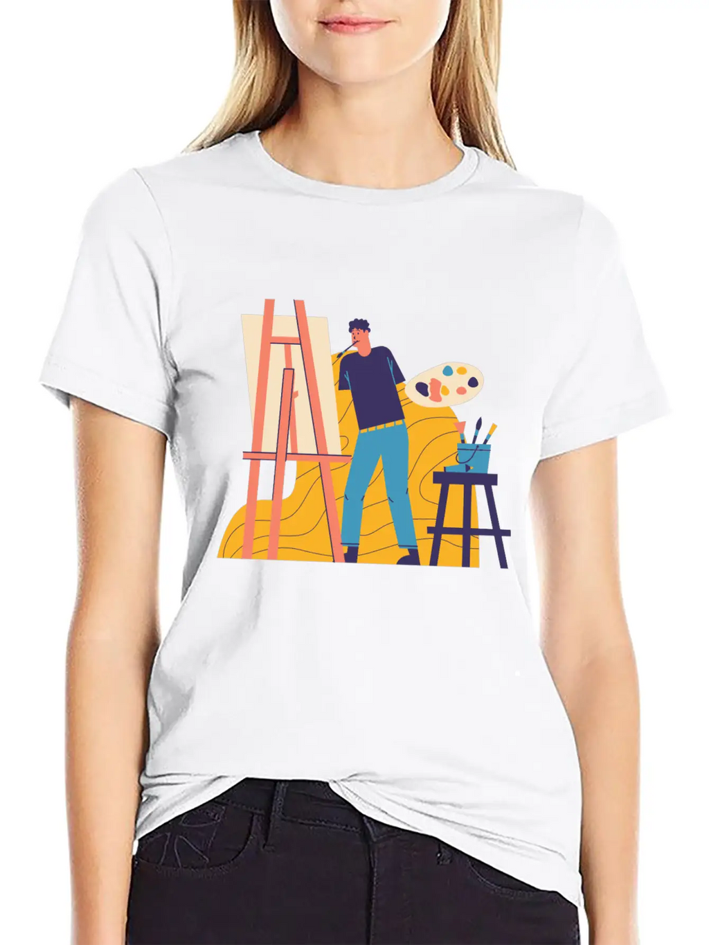 Painting Unisex Short Sleeve Soft Cotton T-Shirt – Casual Everyday Wear