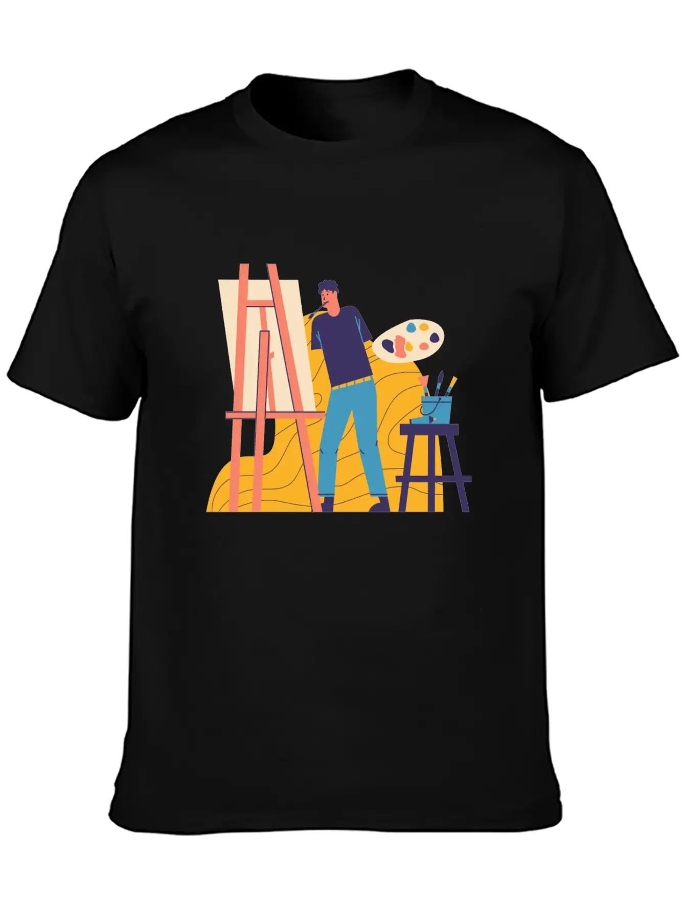 Painting Unisex Short Sleeve Soft Cotton T-Shirt – Casual Everyday Wear