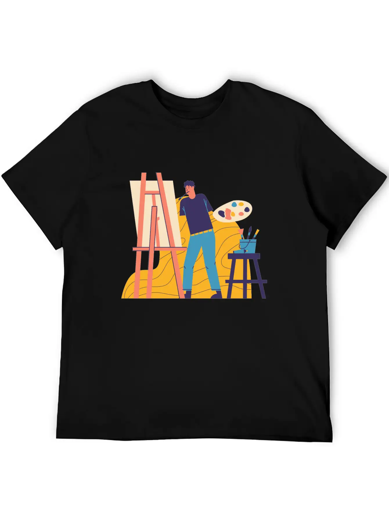 Painting Unisex Short Sleeve Soft Cotton T-Shirt – Casual Everyday Wear