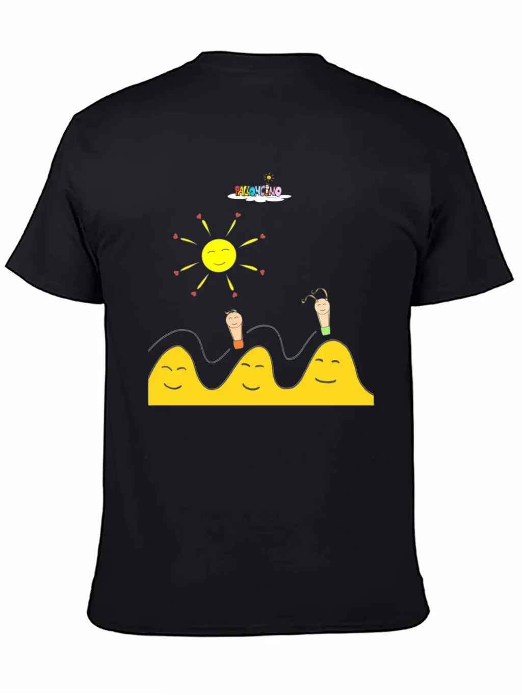 Palloncino & Palloncina Flying On The Hills Unisex Short Sleeve Soft Cotton T-Shirt – Casual Everyday Wear