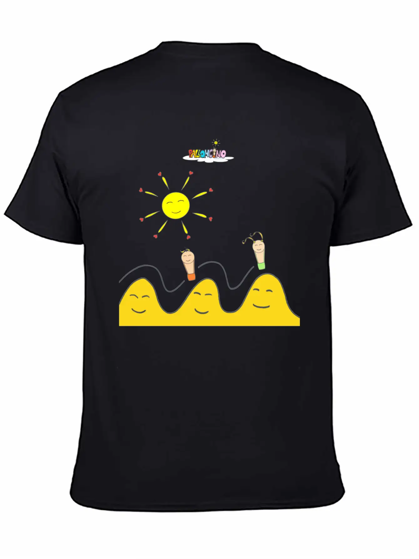Palloncino & Palloncina Flying On The Hills Unisex Short Sleeve Soft Cotton T-Shirt – Casual Everyday Wear