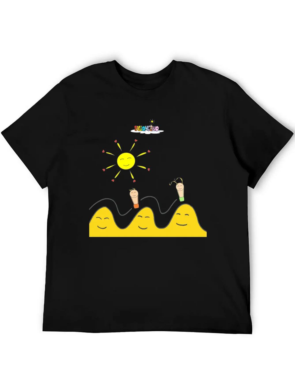 Palloncino & Palloncina Flying On The Hills Unisex Short Sleeve Soft Cotton T-Shirt – Casual Everyday Wear