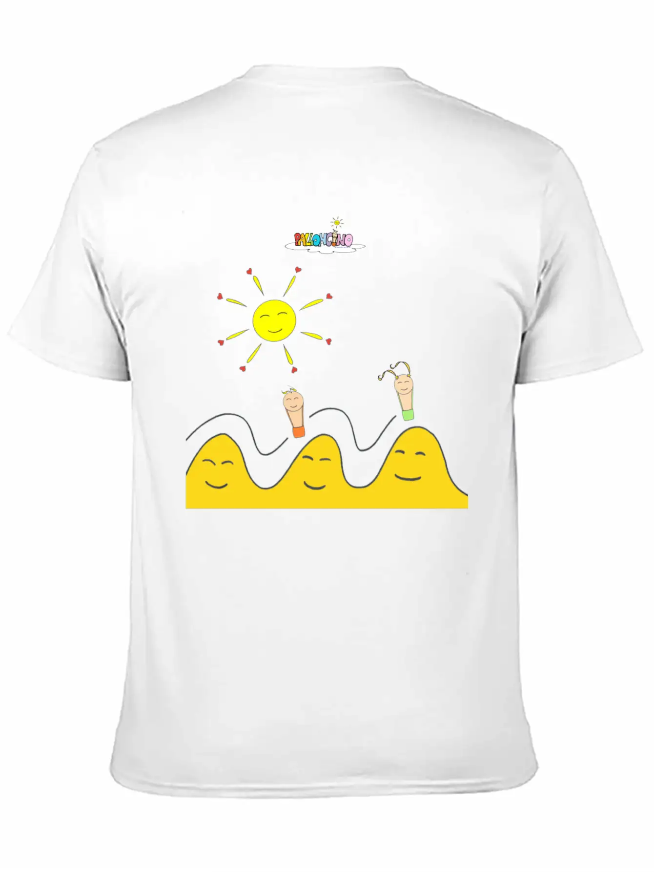 Palloncino & Palloncina Flying On The Hills Unisex Short Sleeve Soft Cotton T-Shirt – Casual Everyday Wear