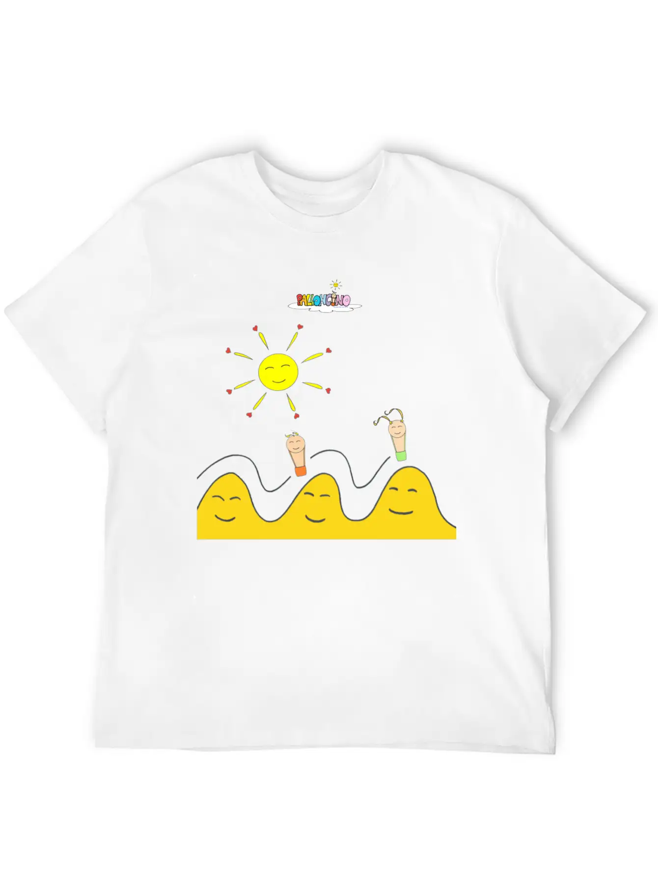 Palloncino & Palloncina Flying On The Hills Unisex Short Sleeve Soft Cotton T-Shirt – Casual Everyday Wear