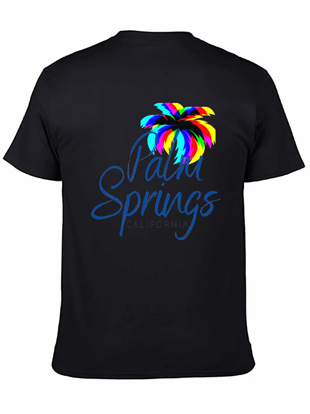 Palm Springs Neon Tree (Blue) Unisex Casual T-Shirt – Clean Design For Daily Comfort