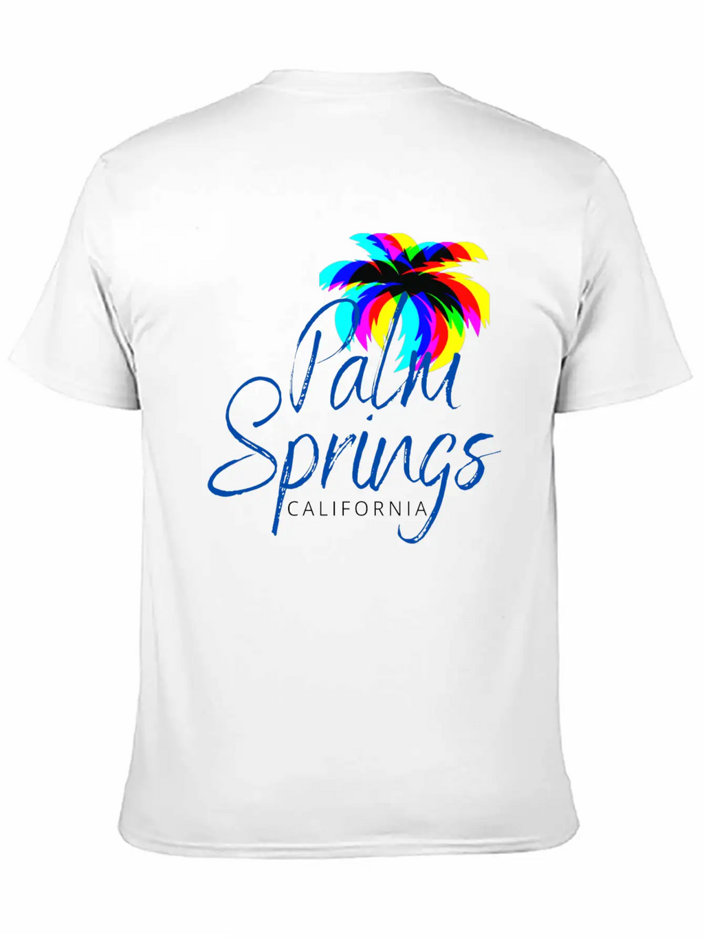 Palm Springs Neon Tree (Blue) Unisex Casual T-Shirt – Clean Design For Daily Comfort