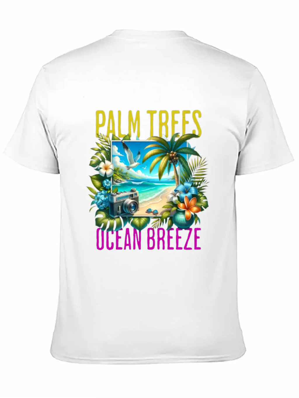 Palm Trees & Ocean Breeze Casual Graphic T-Shirt – Simple And Comfortable Daily Wear