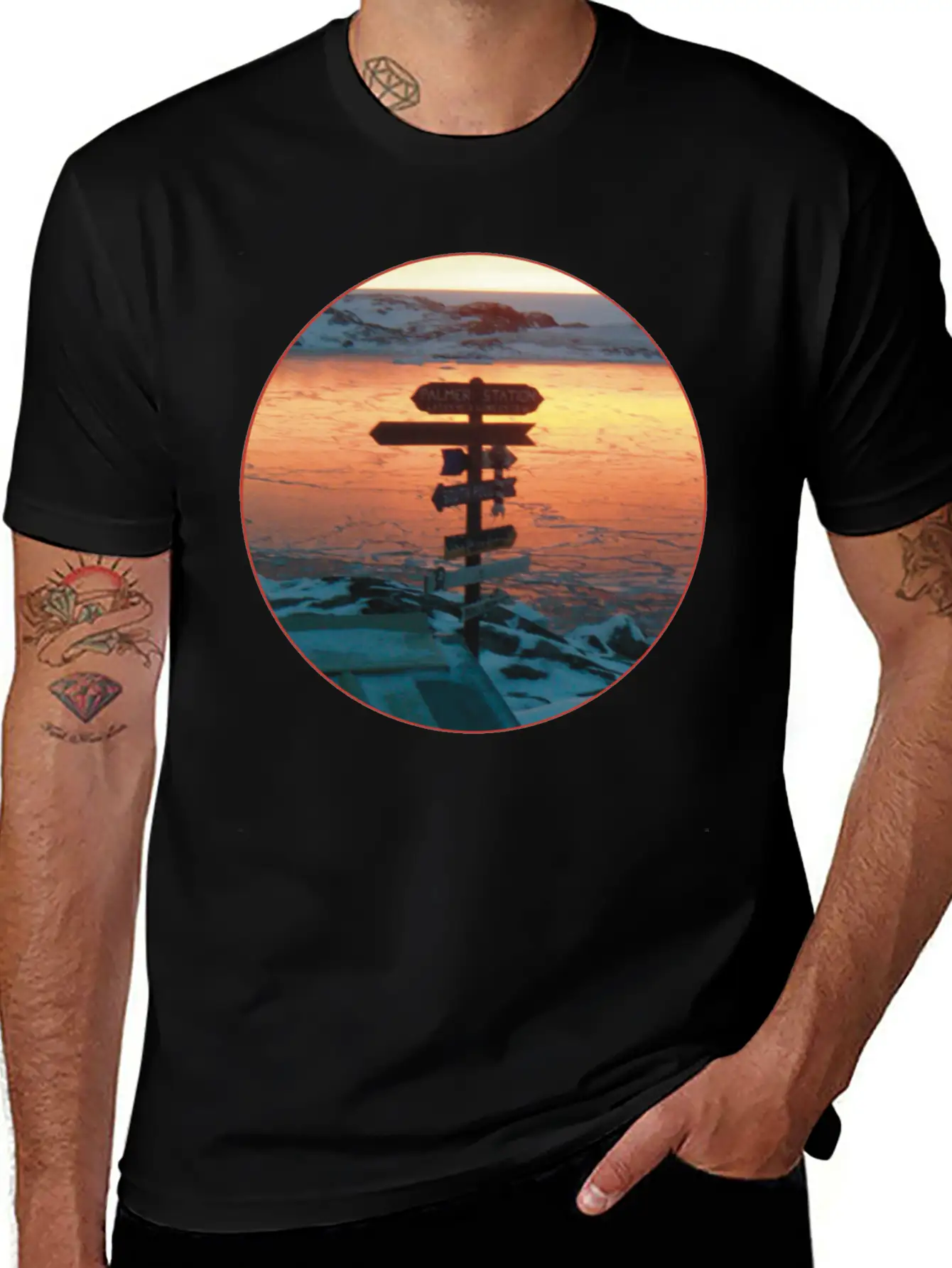 Palmer Station Mileage Sign Unisex Casual T-Shirt – Clean Design For Daily Comfort