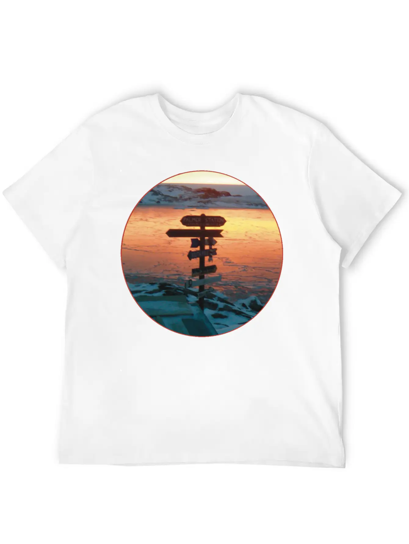 Palmer Station Mileage Sign Unisex Casual T-Shirt – Clean Design For Daily Comfort