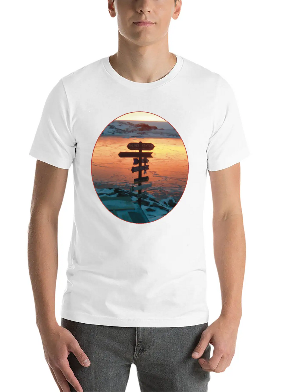Palmer Station Mileage Sign Unisex Casual T-Shirt – Clean Design For Daily Comfort