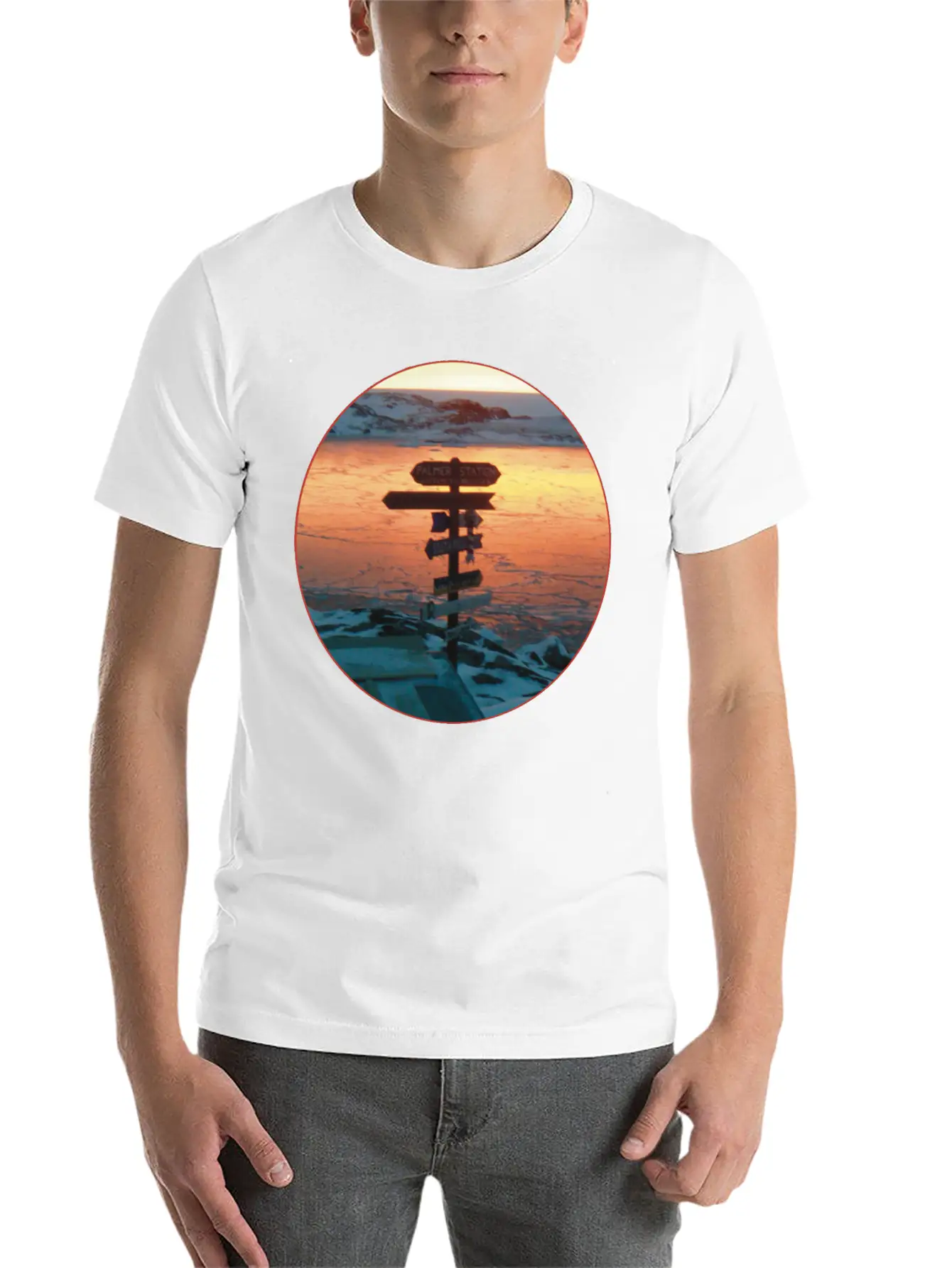 Palmer Station Mileage Sign Unisex Casual T-Shirt – Clean Design For Daily Comfort