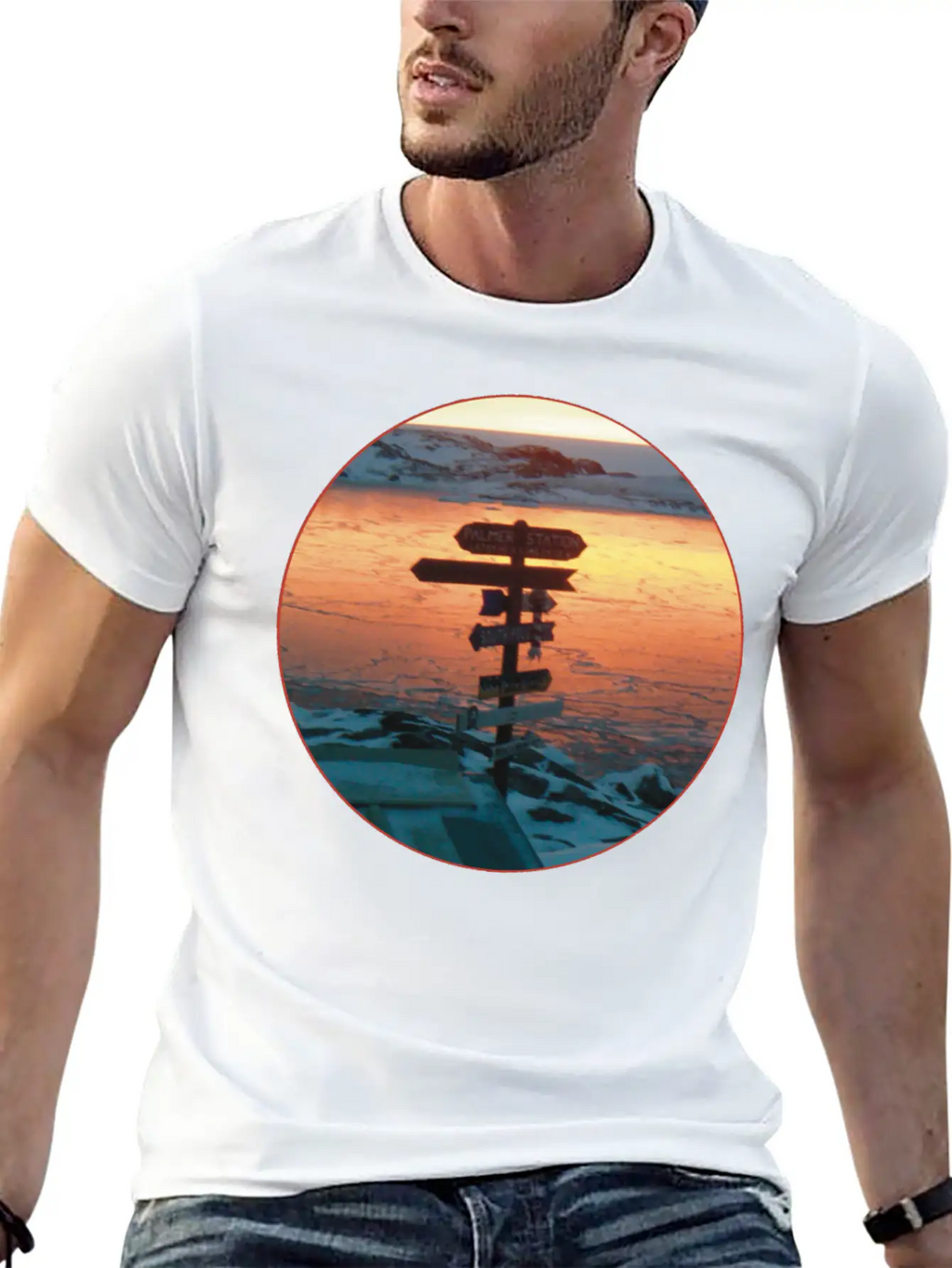Palmer Station Mileage Sign Unisex Casual T-Shirt – Clean Design For Daily Comfort