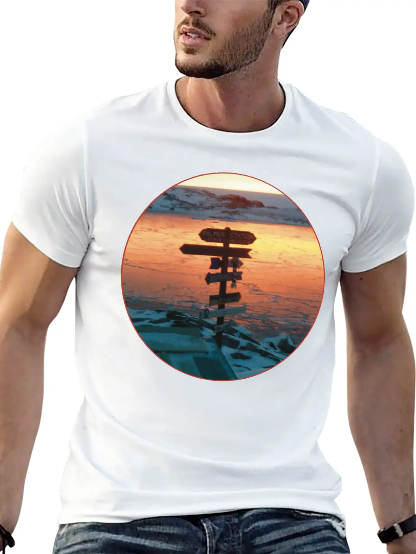 Palmer Station Mileage Sign Unisex Casual T-Shirt – Clean Design For Daily Comfort