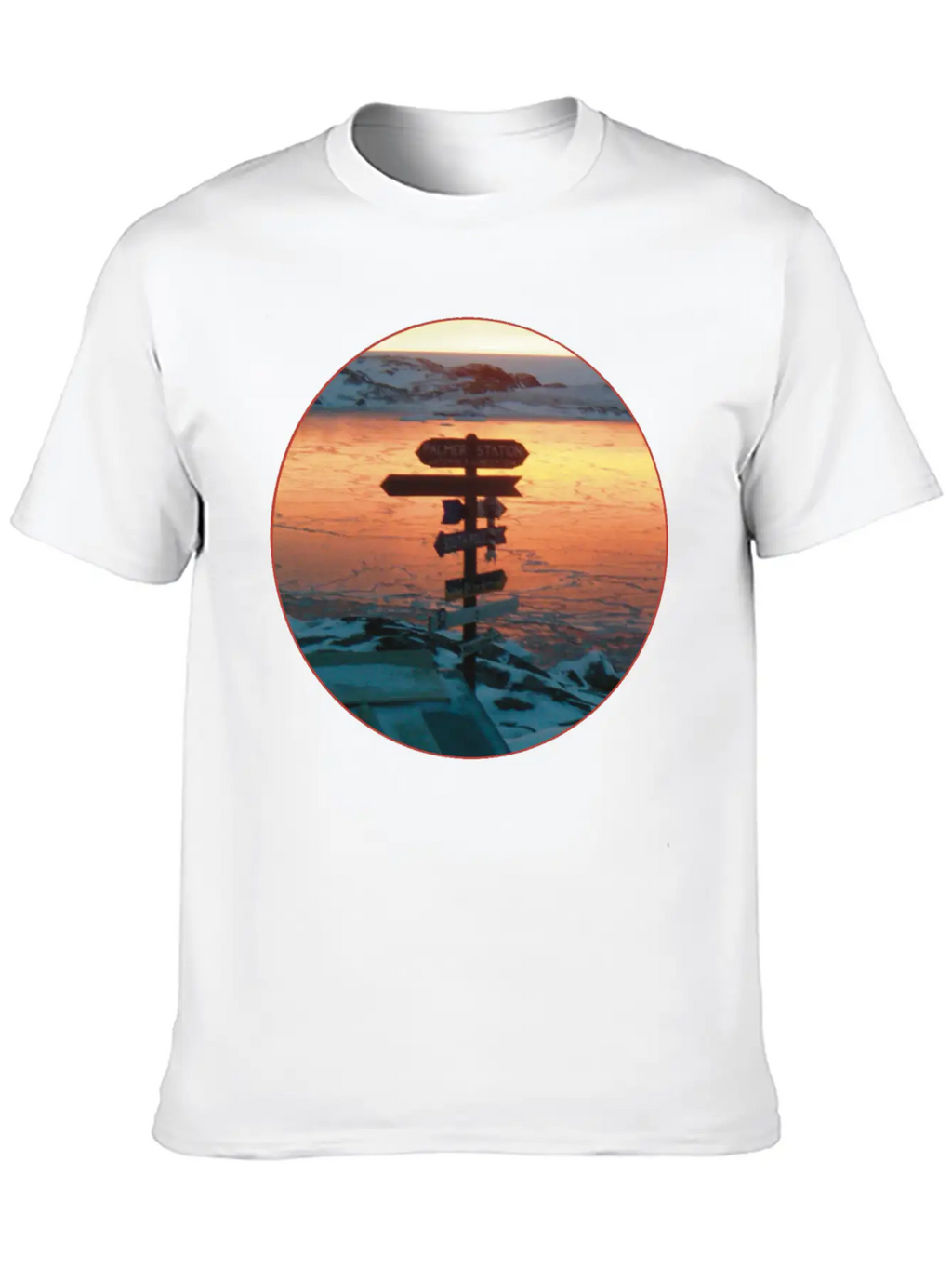 Palmer Station Mileage Sign Unisex Casual T-Shirt – Clean Design For Daily Comfort