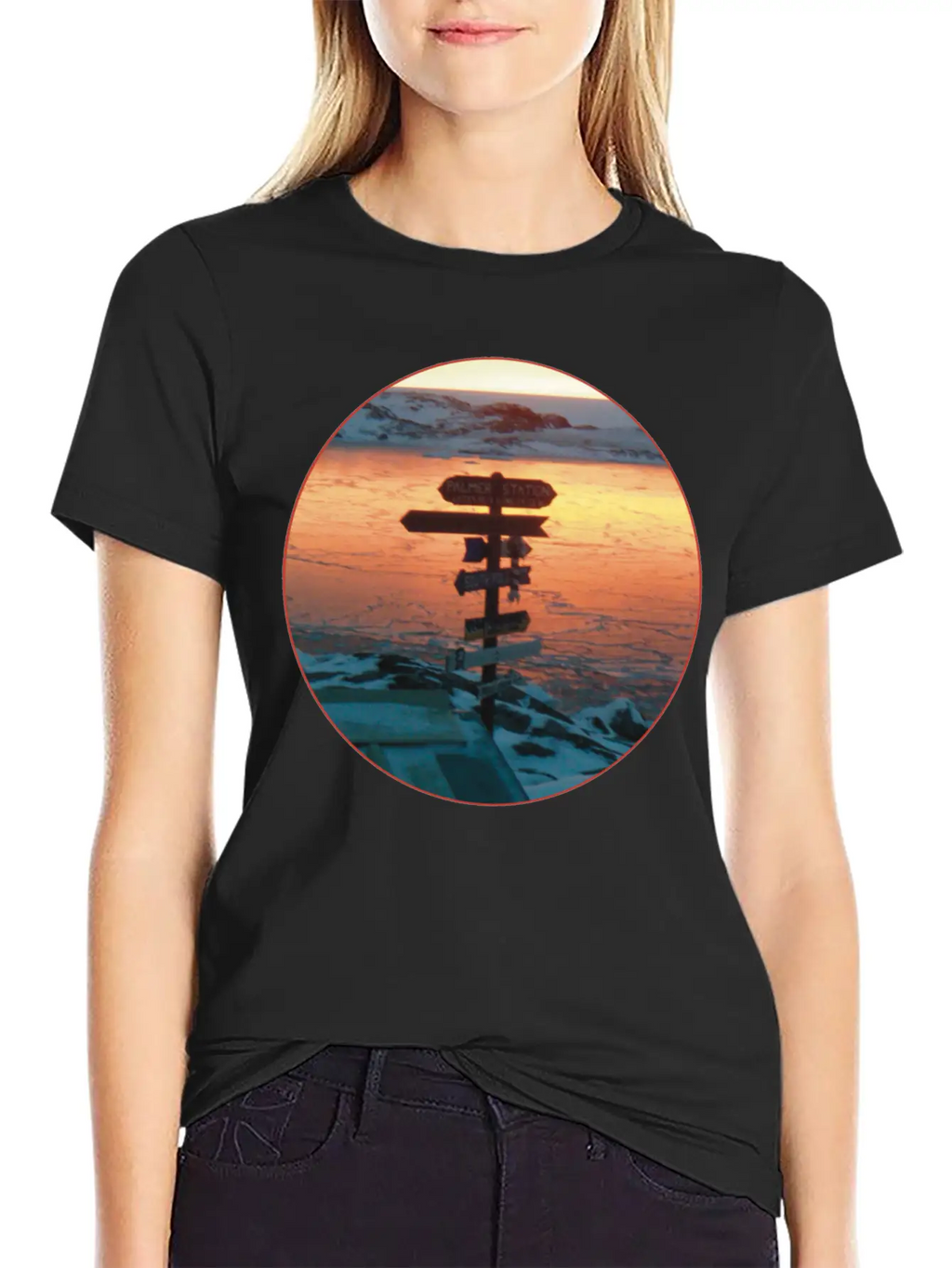Palmer Station Mileage Sign Unisex Casual T-Shirt – Clean Design For Daily Comfort