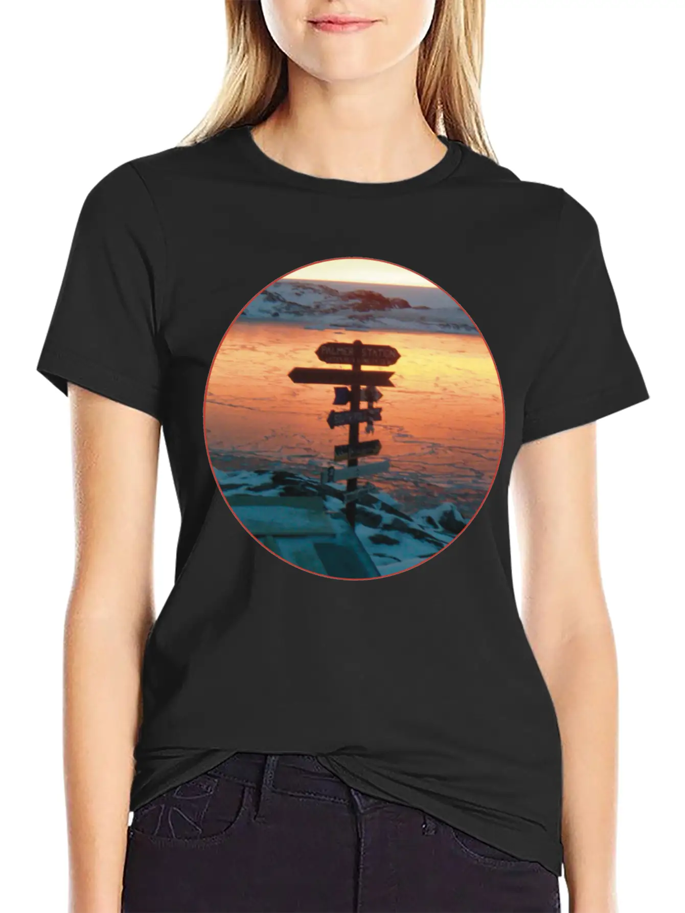 Palmer Station Mileage Sign Unisex Casual T-Shirt – Clean Design For Daily Comfort