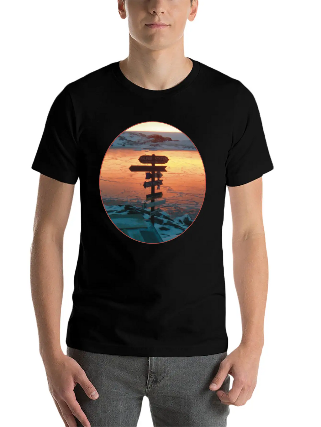 Palmer Station Mileage Sign Unisex Casual T-Shirt – Clean Design For Daily Comfort