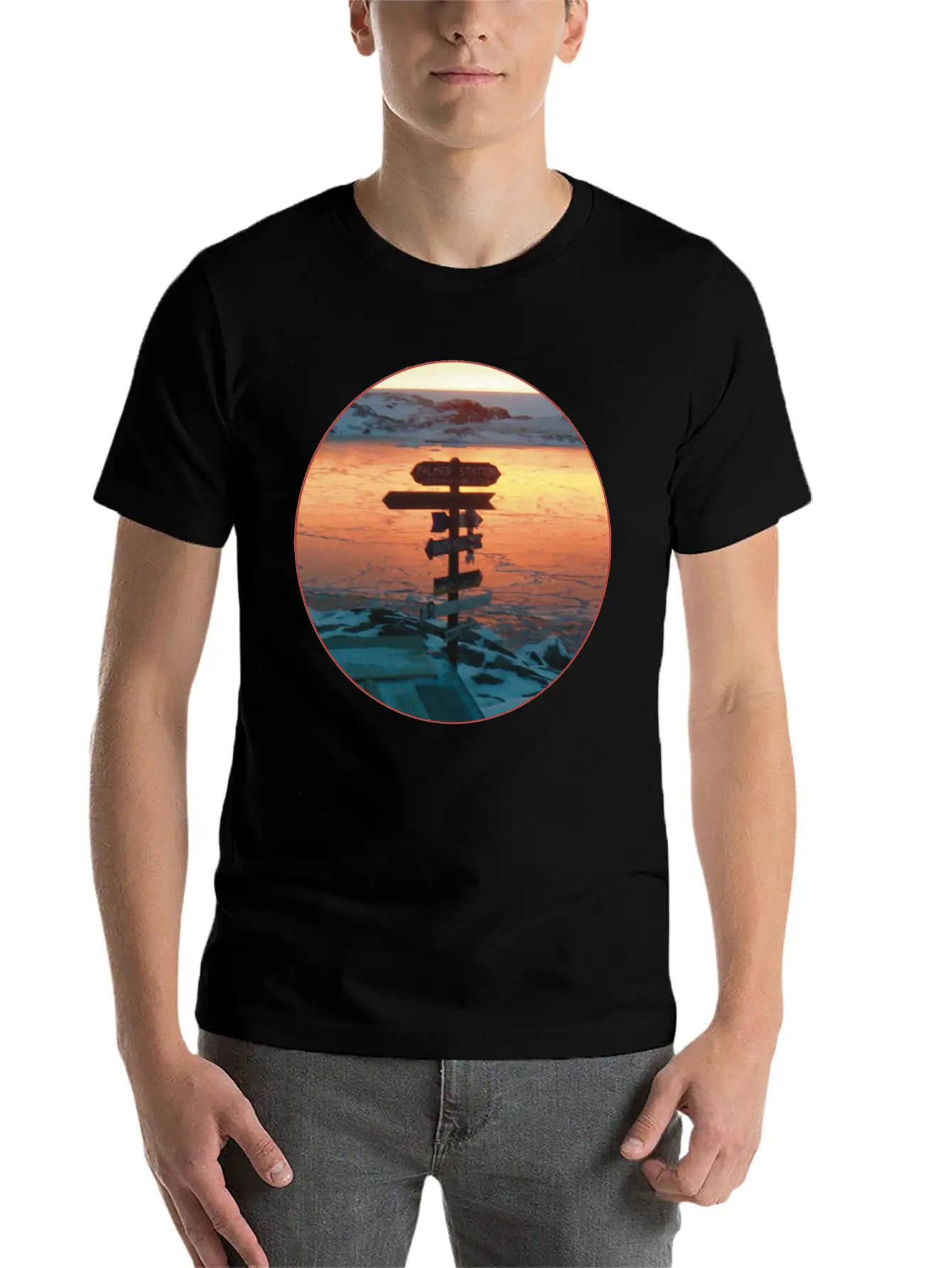 Palmer Station Mileage Sign Unisex Casual T-Shirt – Clean Design For Daily Comfort