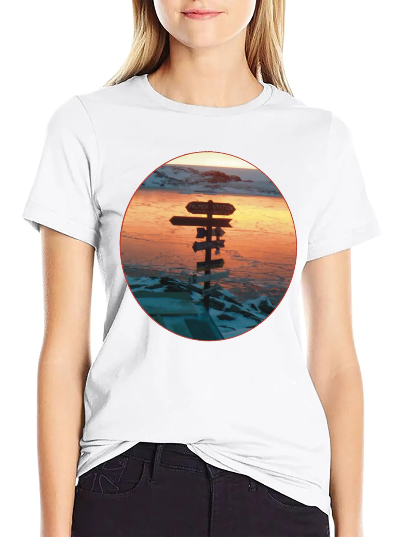 Palmer Station Mileage Sign Unisex Casual T-Shirt – Clean Design For Daily Comfort