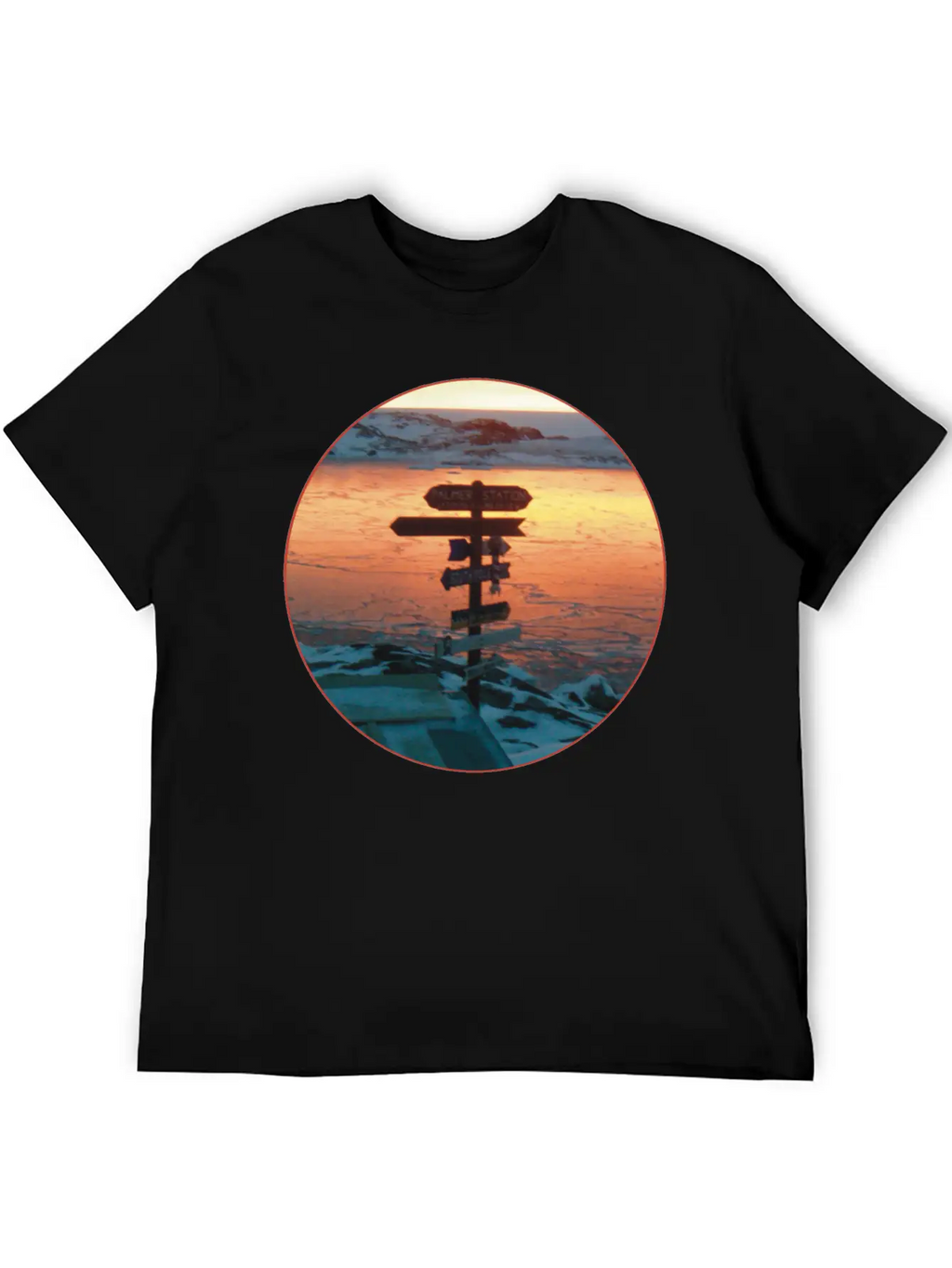 Palmer Station Mileage Sign Unisex Casual T-Shirt – Clean Design For Daily Comfort