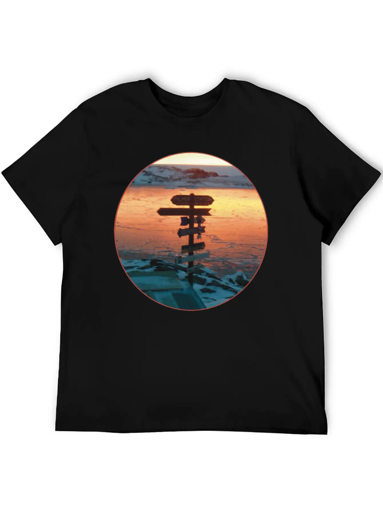 Palmer Station Mileage Sign Unisex Casual T-Shirt – Clean Design For Daily Comfort
