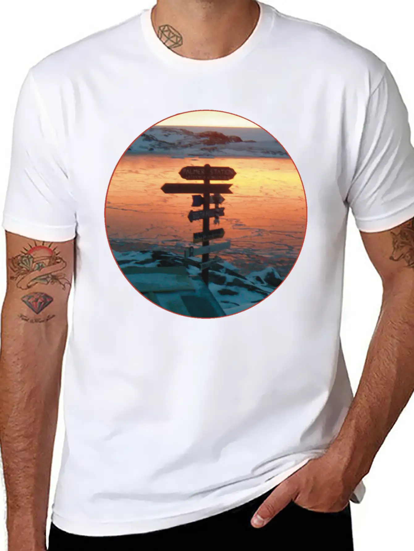 Palmer Station Mileage Sign Unisex Casual T-Shirt – Clean Design For Daily Comfort