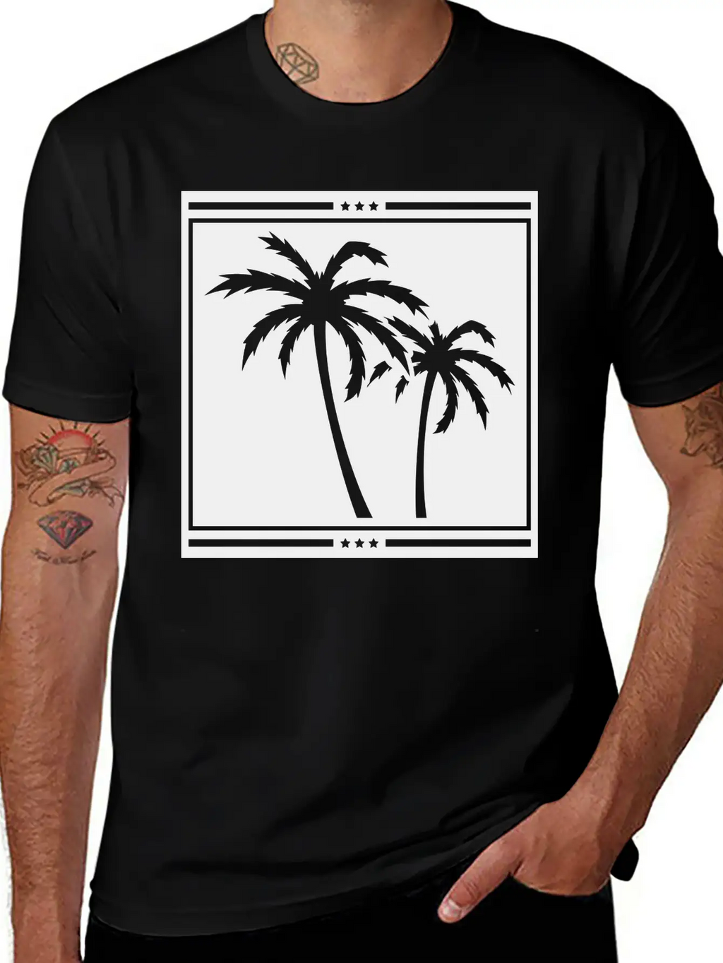 Palms_design_ka1 Unisex Casual T-Shirt – Clean Design For Daily Comfort