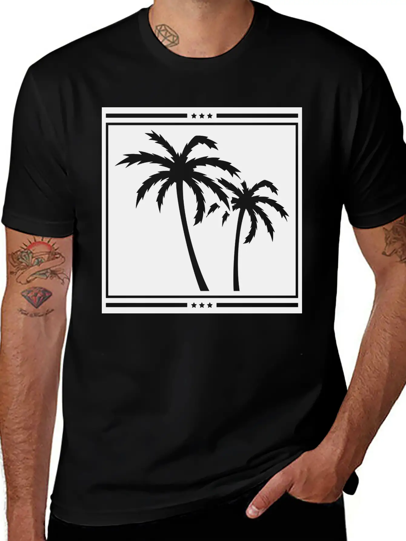 Palms_design_ka1 Unisex Casual T-Shirt – Clean Design For Daily Comfort