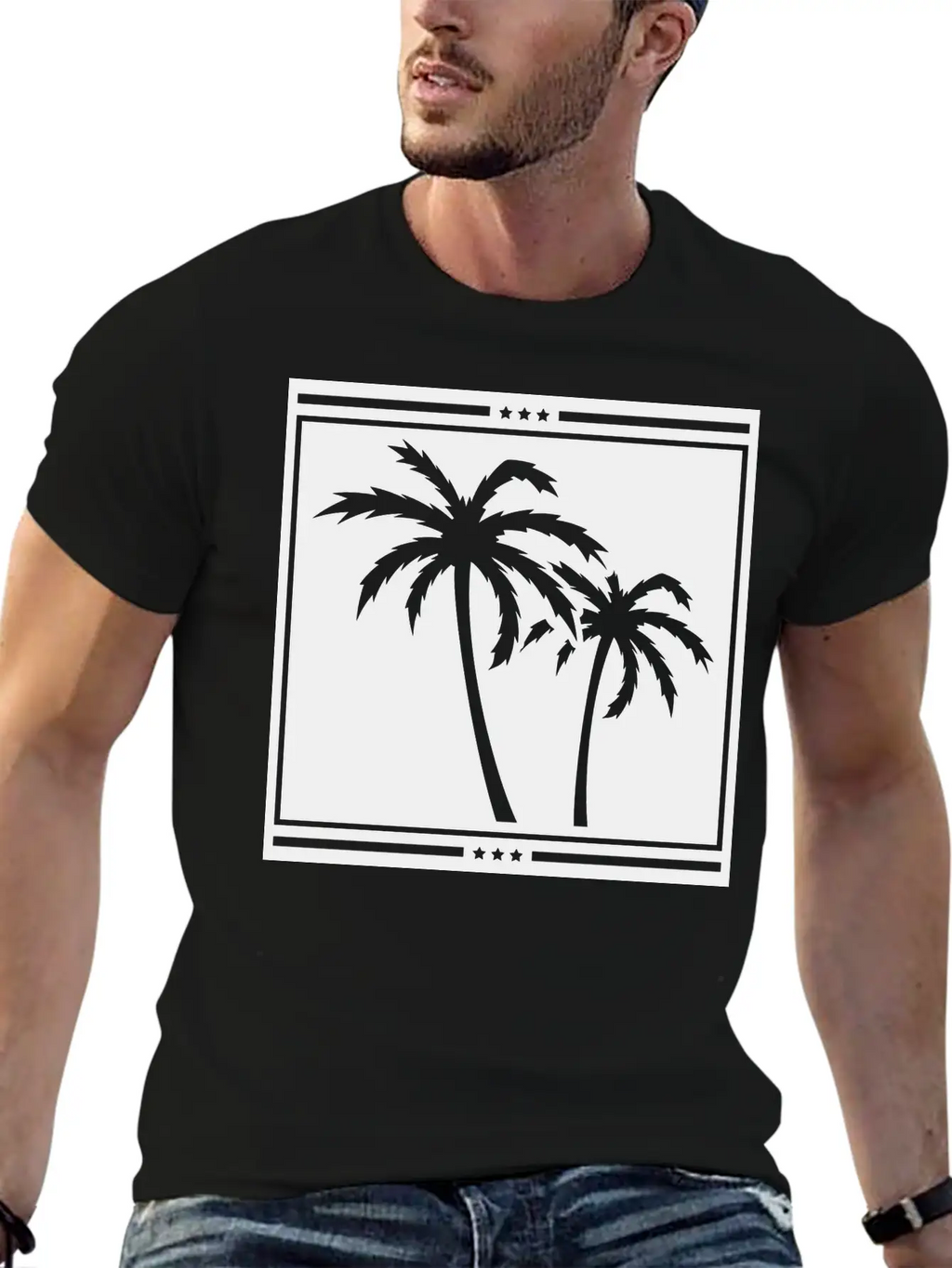 Palms_design_ka1 Unisex Casual T-Shirt – Clean Design For Daily Comfort