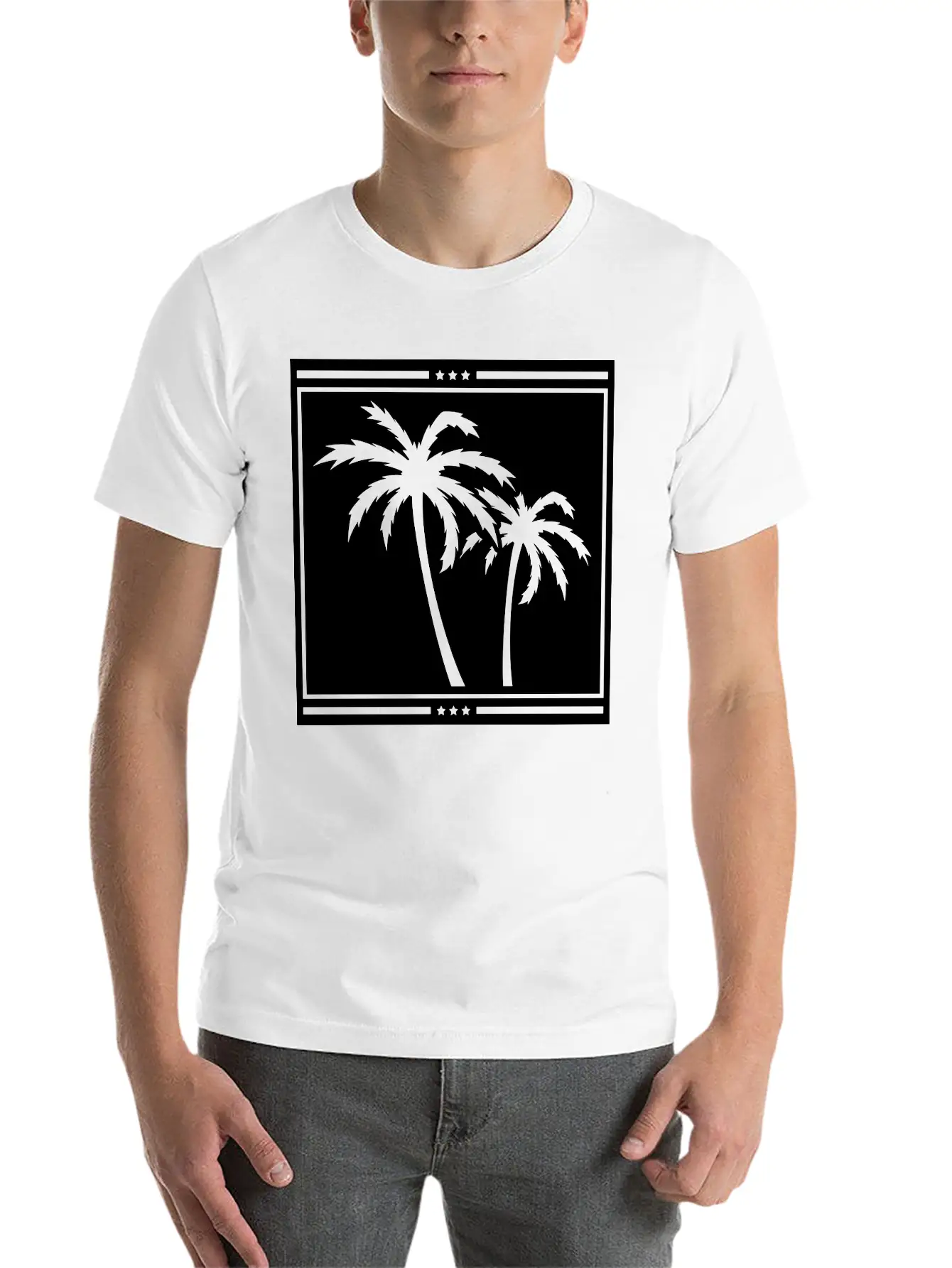 Palms_design_ka1 Unisex Casual T-Shirt – Clean Design For Daily Comfort