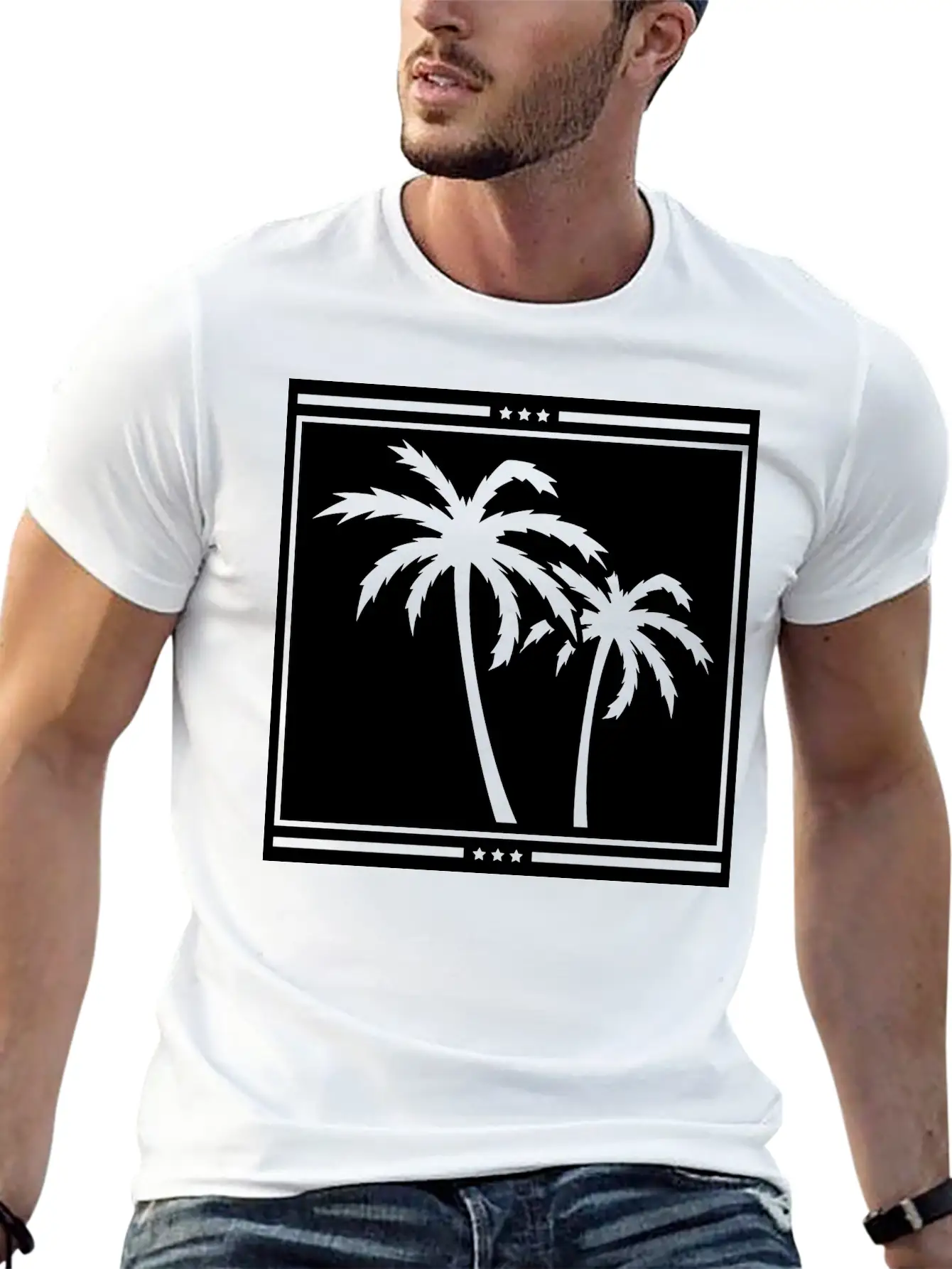 Palms_design_ka1 Unisex Casual T-Shirt – Clean Design For Daily Comfort