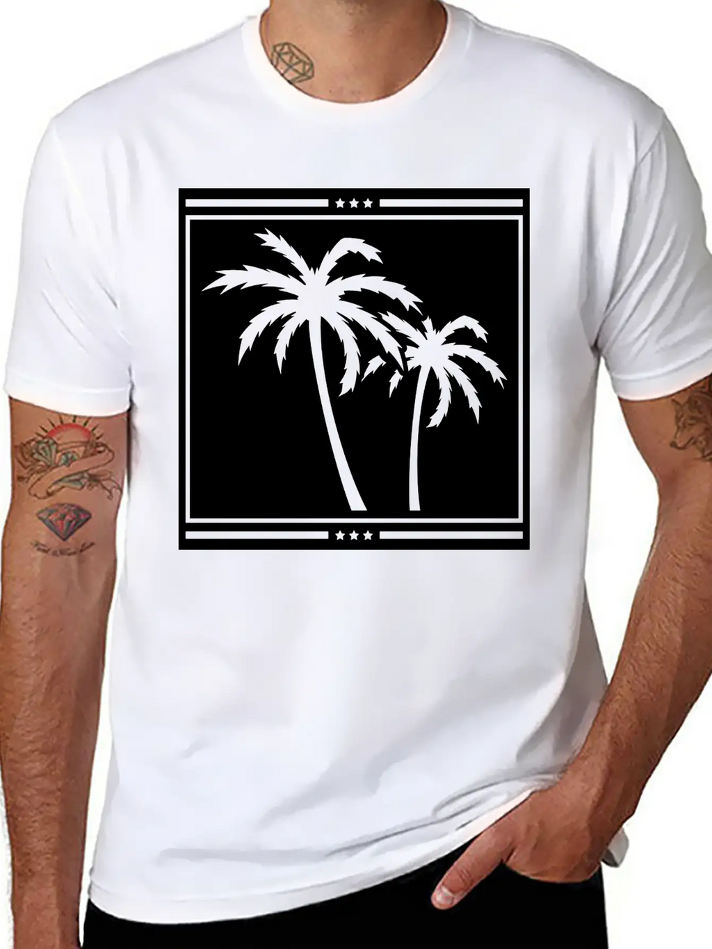 Palms_design_ka1 Unisex Casual T-Shirt – Clean Design For Daily Comfort