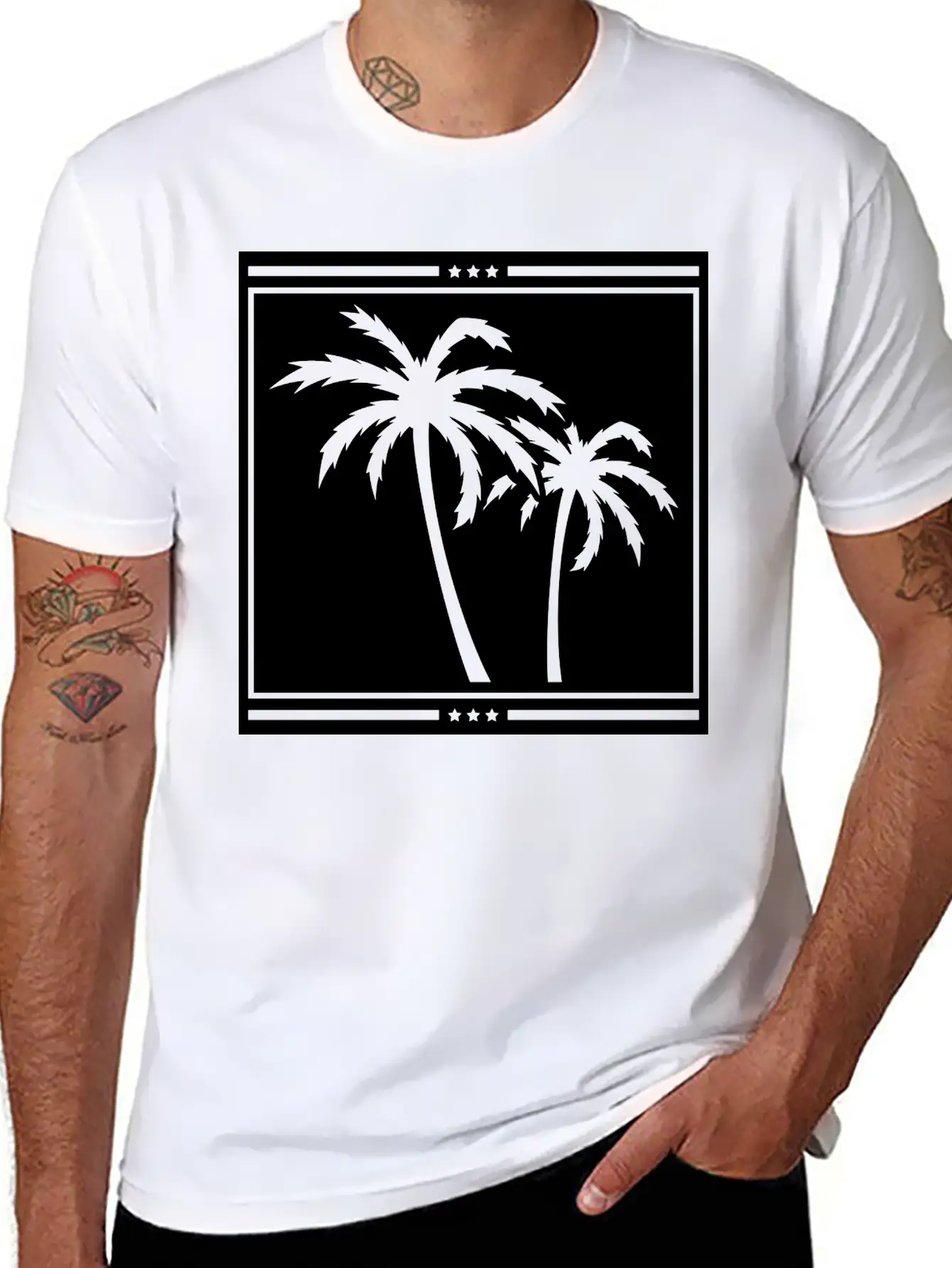 Palms_design_ka1 Unisex Casual T-Shirt – Clean Design For Daily Comfort