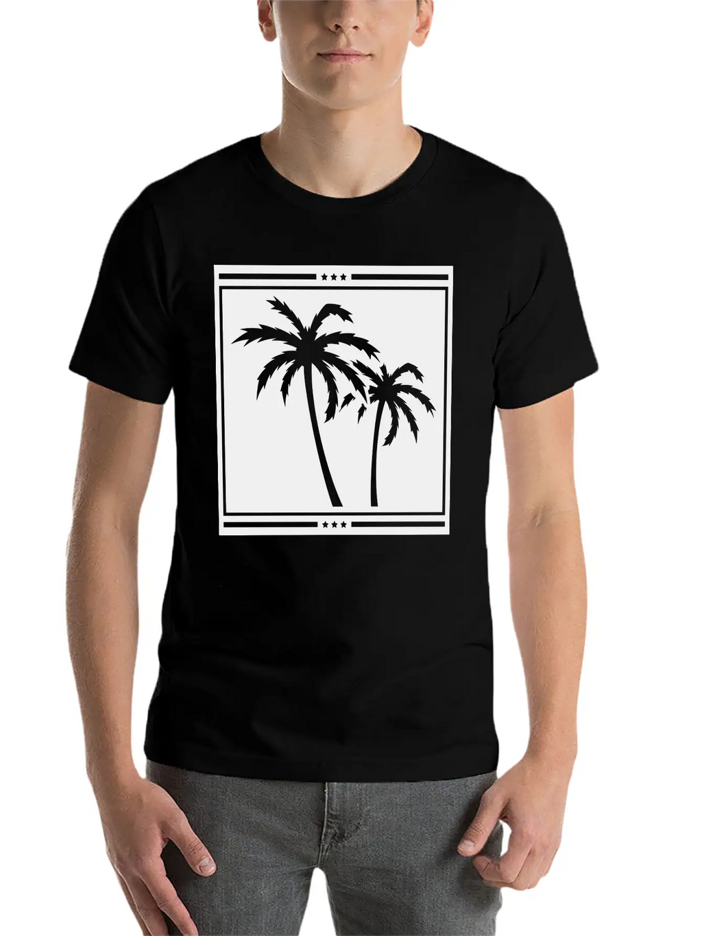 Palms_design_ka1 Unisex Casual T-Shirt – Clean Design For Daily Comfort