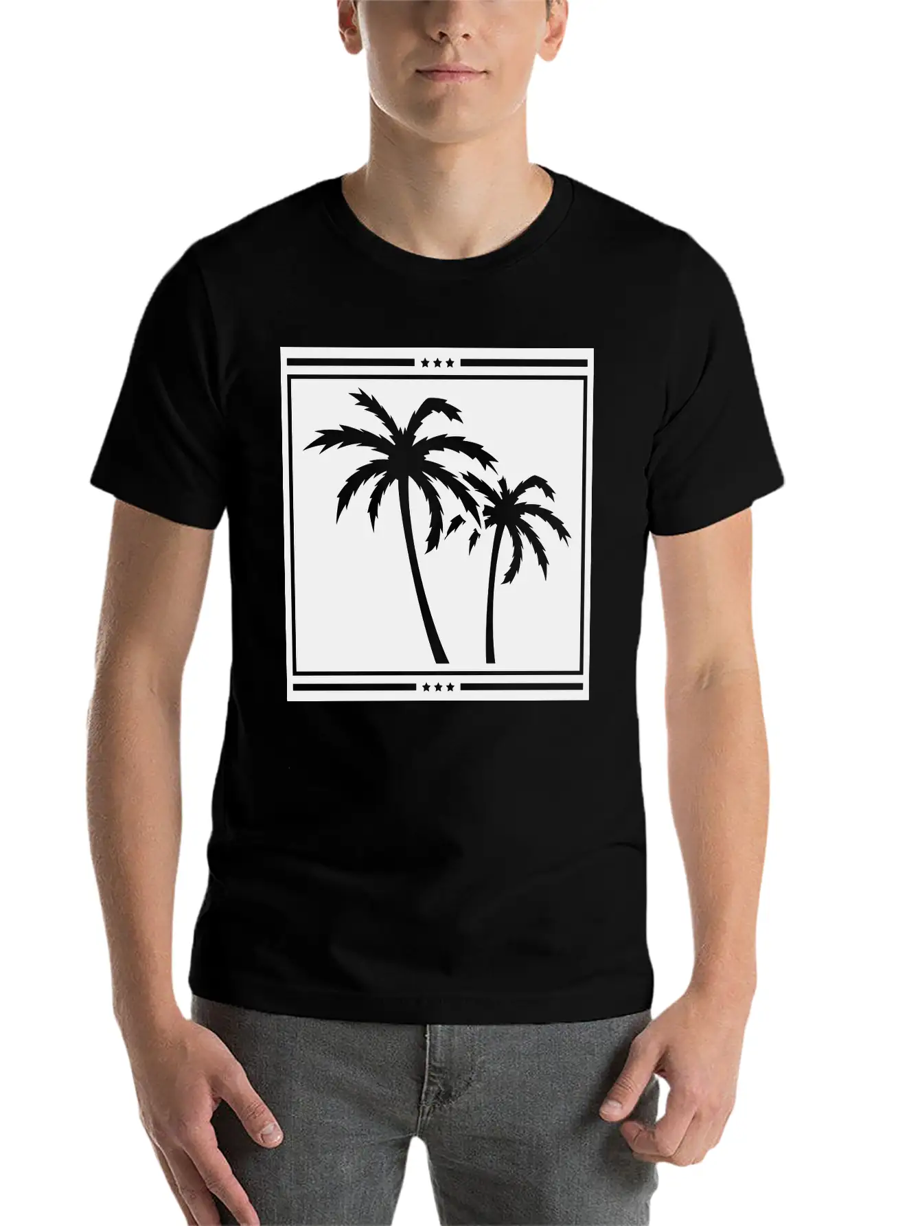 Palms_design_ka1 Unisex Casual T-Shirt – Clean Design For Daily Comfort