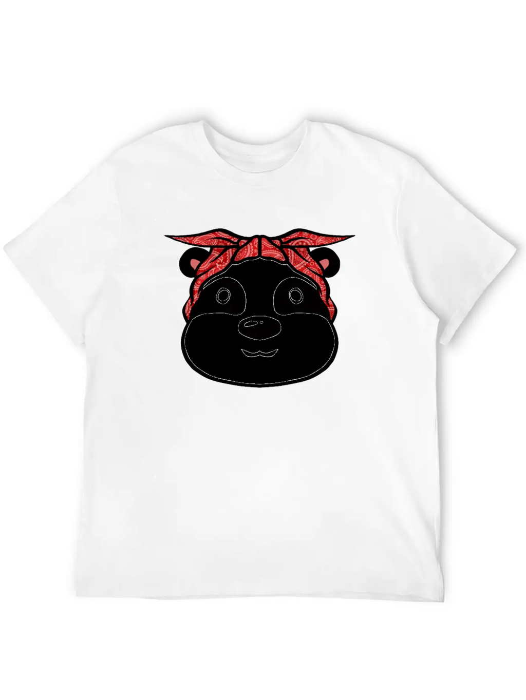 Panda Bandana T-Shirt Funny Cute Panda Bear Animal Breathable Soft Cotton T-Shirt – Timeless Casual Look
