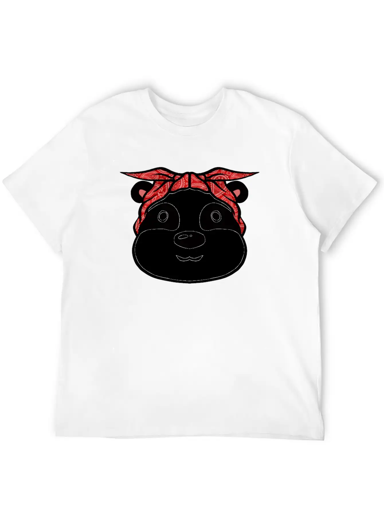 Panda Bandana T-Shirt Funny Cute Panda Bear Animal Breathable Soft Cotton T-Shirt – Timeless Casual Look