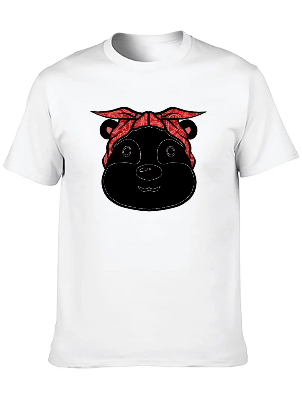 Panda Bandana T-Shirt Funny Cute Panda Bear Animal Breathable Soft Cotton T-Shirt – Timeless Casual Look