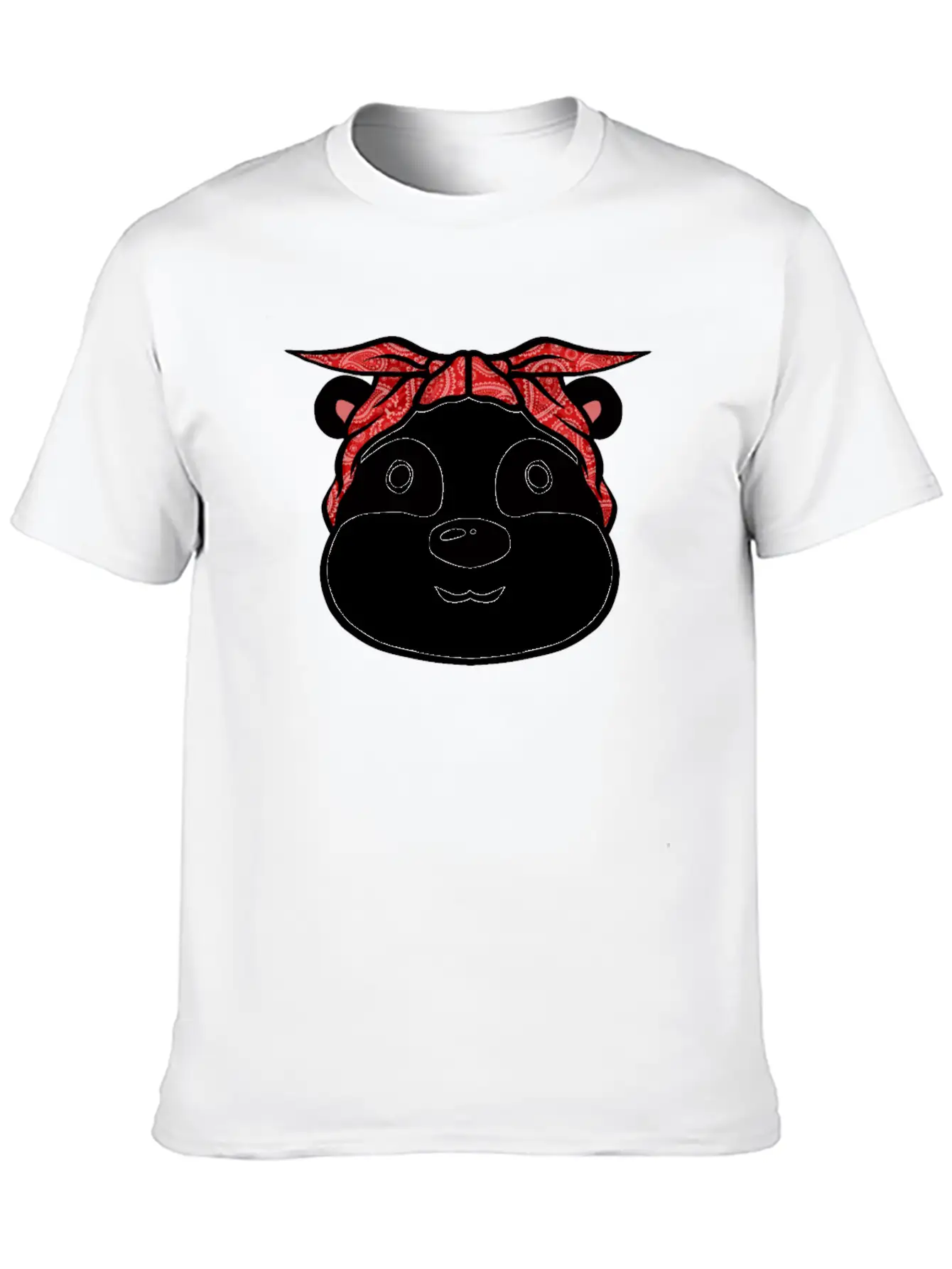 Panda Bandana T-Shirt Funny Cute Panda Bear Animal Breathable Soft Cotton T-Shirt – Timeless Casual Look
