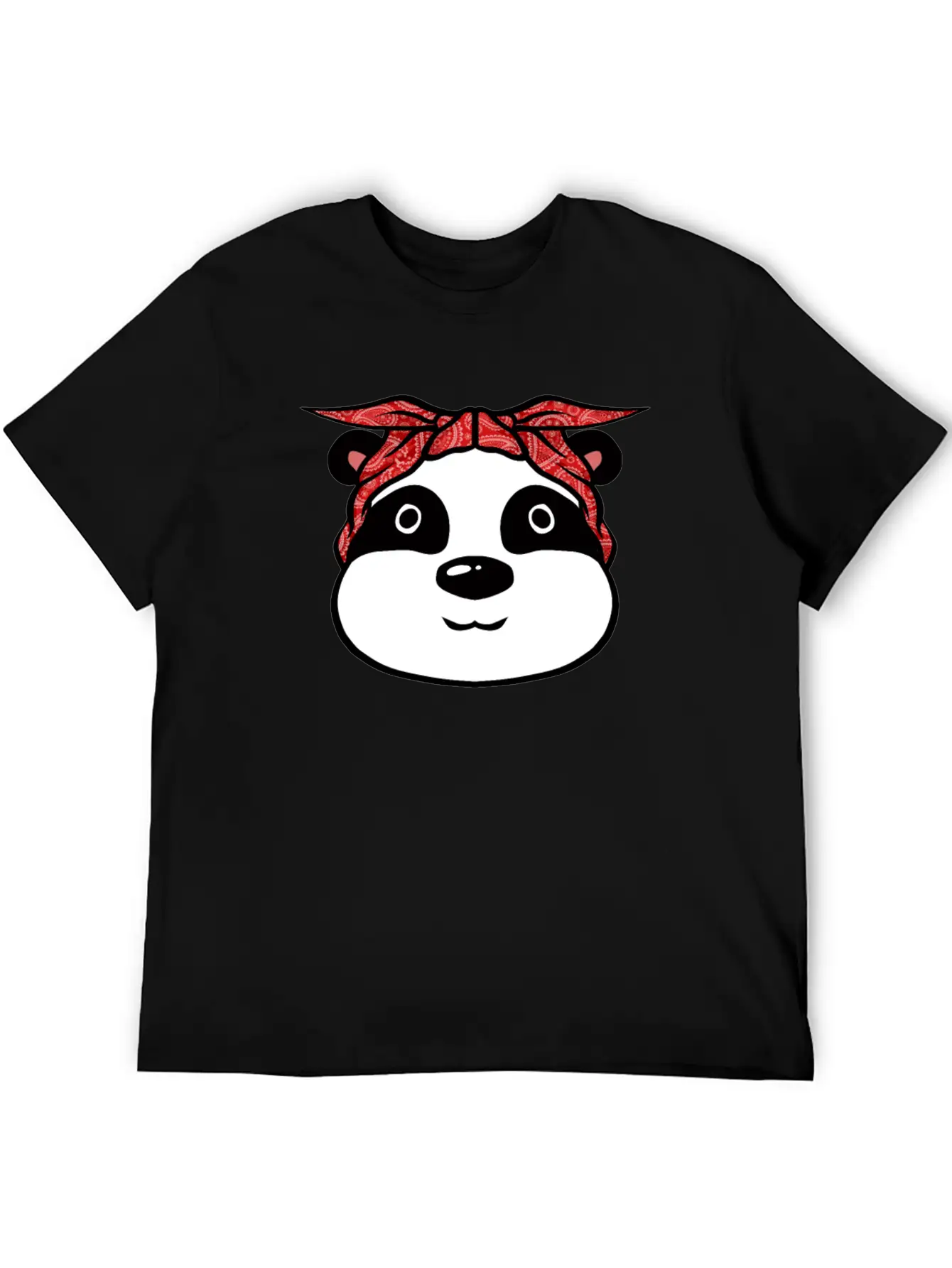 Panda Bandana T-Shirt Funny Cute Panda Bear Animal Breathable Soft Cotton T-Shirt – Timeless Casual Look