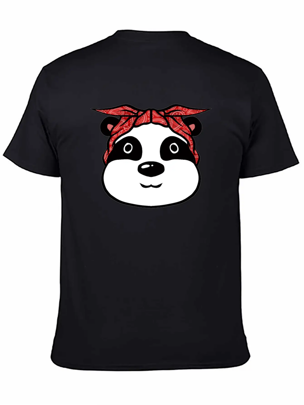 Panda Bandana T-Shirt Funny Cute Panda Bear Animal Breathable Soft Cotton T-Shirt – Timeless Casual Look