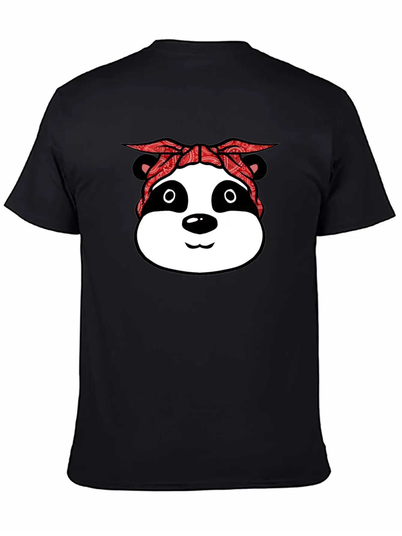 Panda Bandana T-Shirt Funny Cute Panda Bear Animal Breathable Soft Cotton T-Shirt – Timeless Casual Look