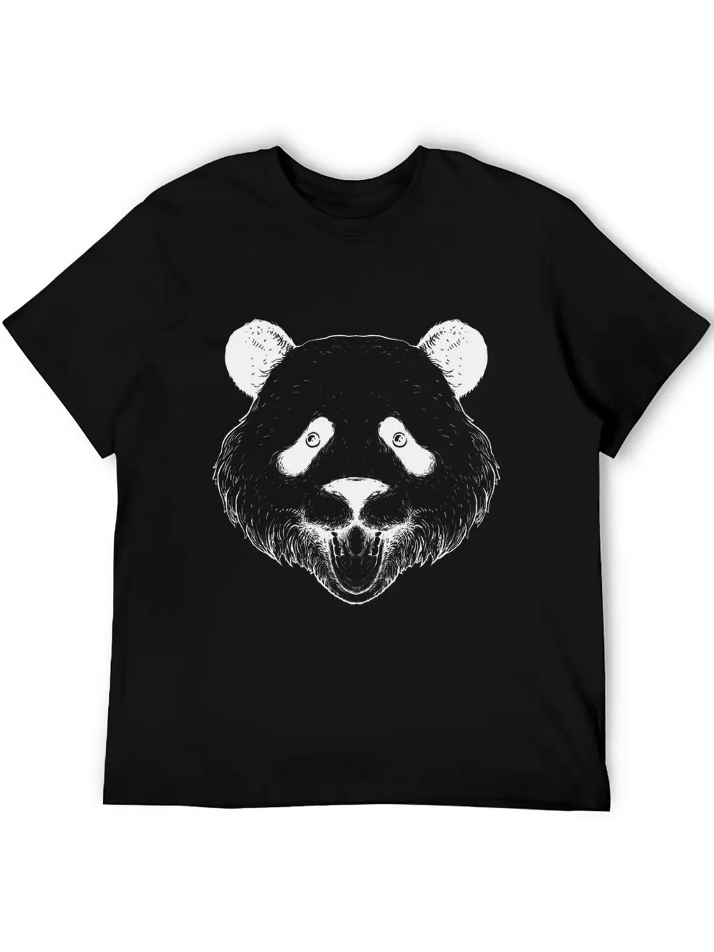 Panda Line Art Unisex Short Sleeve Soft Cotton T-Shirt – Casual Everyday Wear