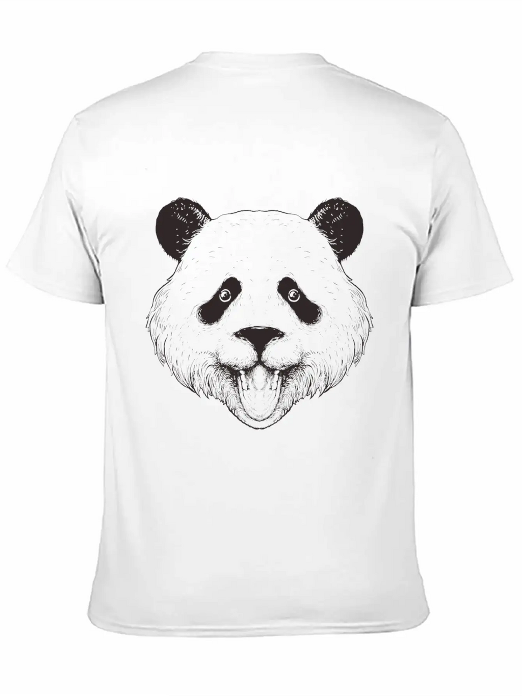 Panda Line Art Unisex Short Sleeve Soft Cotton T-Shirt – Casual Everyday Wear