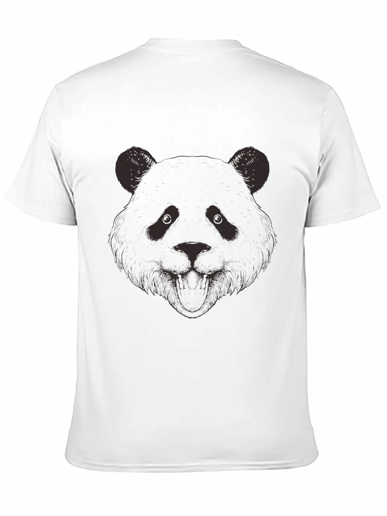 Panda Line Art Unisex Short Sleeve Soft Cotton T-Shirt – Casual Everyday Wear