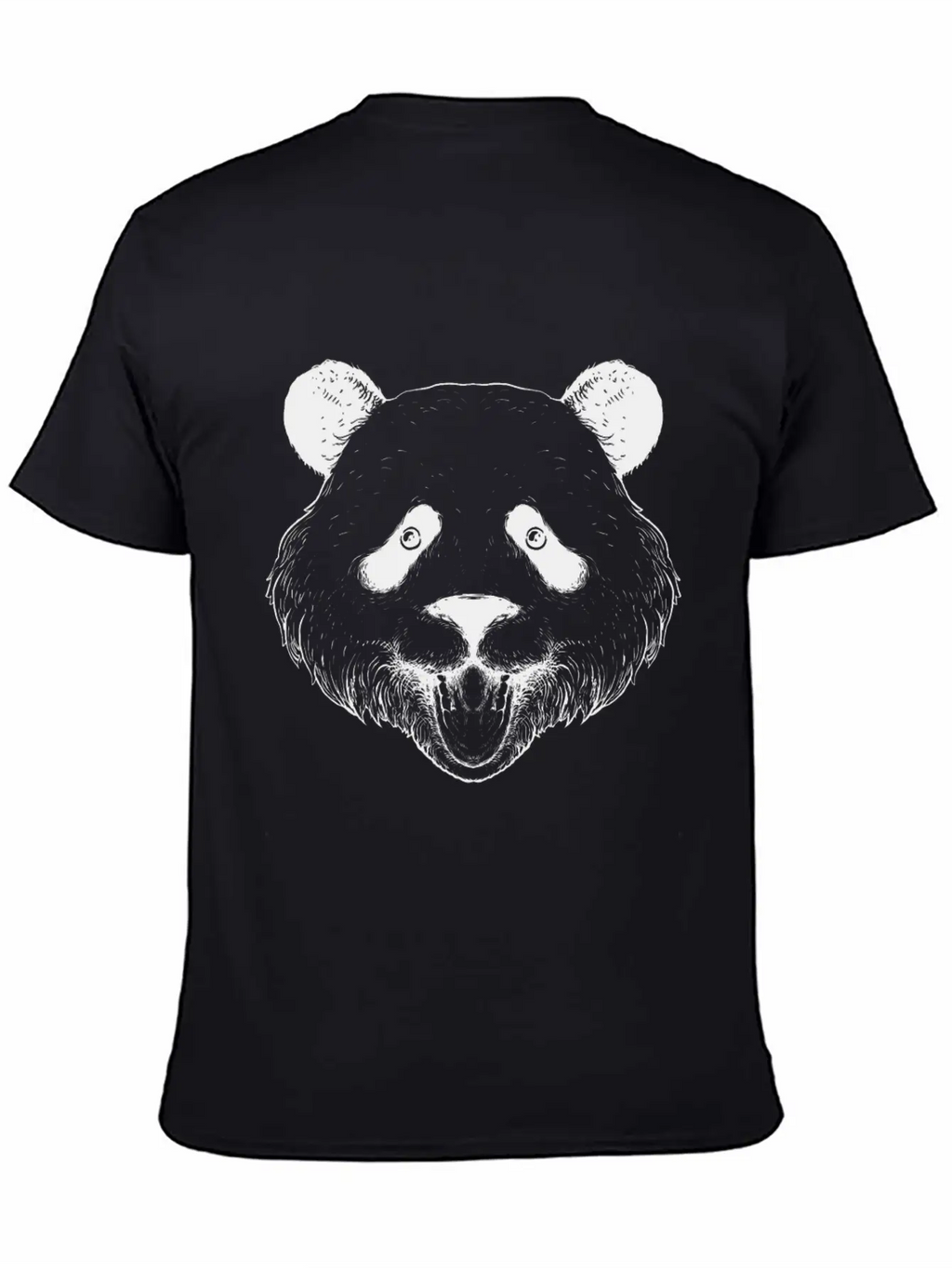 Panda Line Art Unisex Short Sleeve Soft Cotton T-Shirt – Casual Everyday Wear