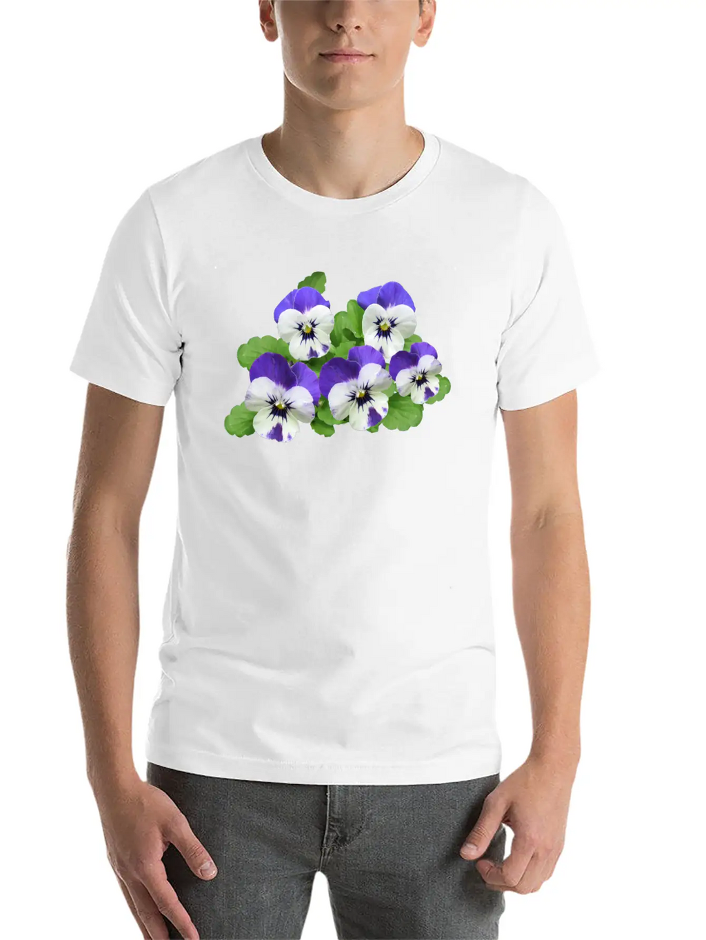 Pansy Stiefmuetterchen Blumen Flowers Garden Garte Stylish Everyday T-Shirt – Unisex Basic Cotton Tee