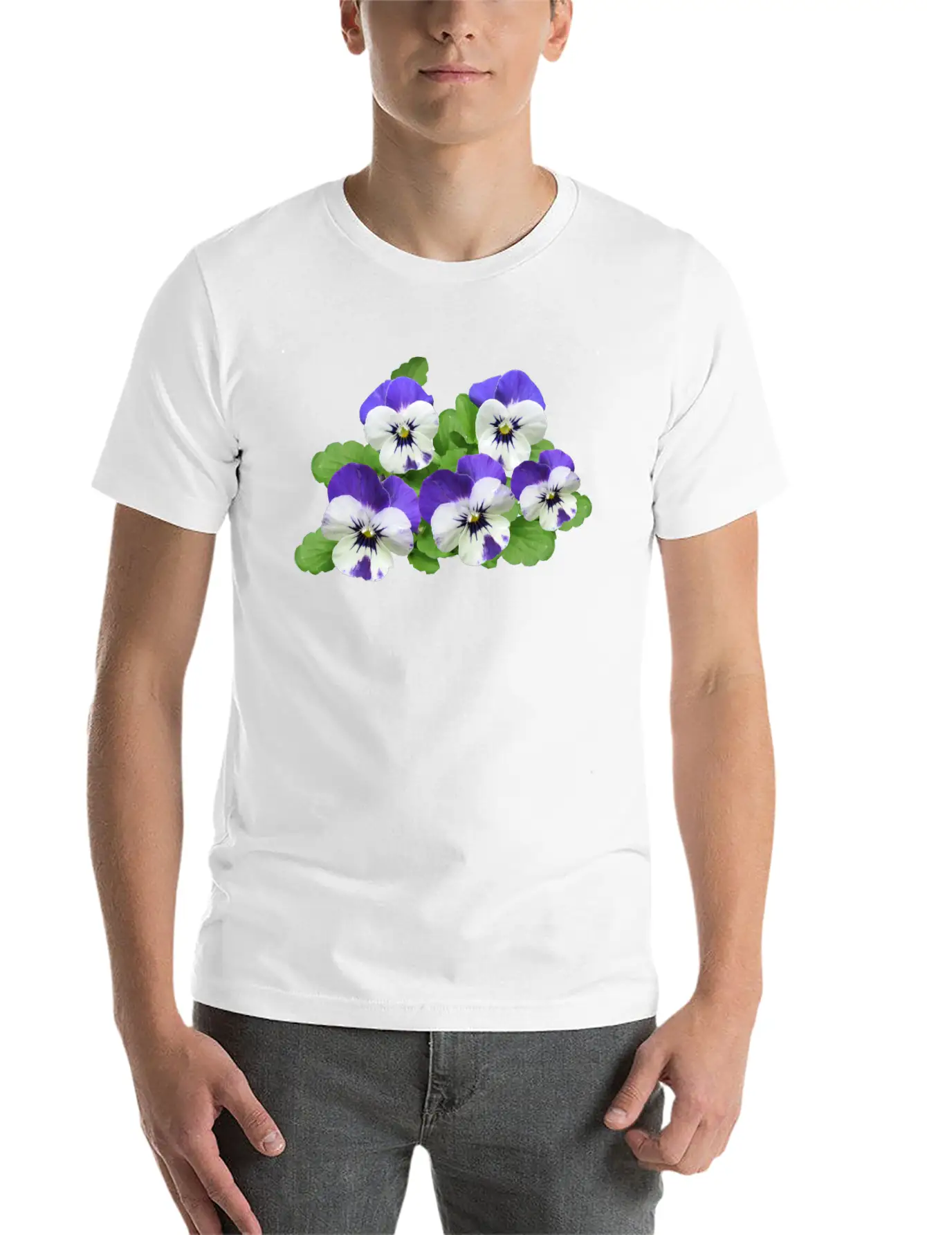 Pansy Stiefmuetterchen Blumen Flowers Garden Garte Stylish Everyday T-Shirt – Unisex Basic Cotton Tee